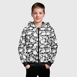 Толстовка на молнии детская Черепа - смерть, цвет: 3D-черный — фото 2