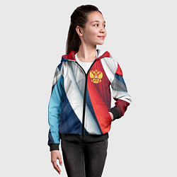 Толстовка на молнии детская Герб России абстракция, цвет: 3D-черный — фото 2