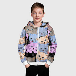 Толстовка на молнии детская Cats party, цвет: 3D-белый — фото 2