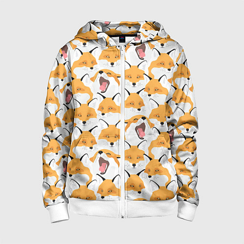 Детская толстовка на молнии Хитрые лисы / 3D-Белый – фото 1