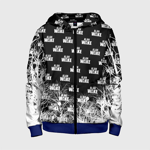 Детская толстовка на молнии Алан Вейк узор / 3D-Синий – фото 1
