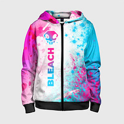 Толстовка на молнии детская Bleach neon gradient style: по-вертикали, цвет: 3D-черный