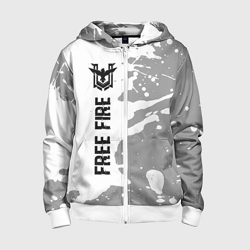 Детская толстовка на молнии Free Fire glitch на светлом фоне: по-вертикали / 3D-Белый – фото 1