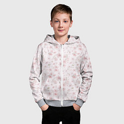 Толстовка на молнии детская Акварельный паттерн цветов сакуры, цвет: 3D-меланж — фото 2