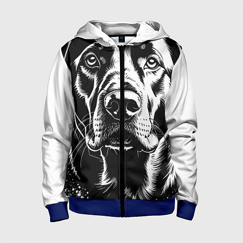 Детская толстовка на молнии Лабродор мой друг / 3D-Синий – фото 1