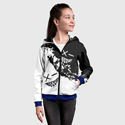 Толстовка на молнии детская Smile - black and white, цвет: 3D-синий — фото 2