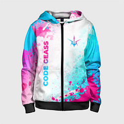 Толстовка на молнии детская Code Geass neon gradient style: надпись, символ, цвет: 3D-черный