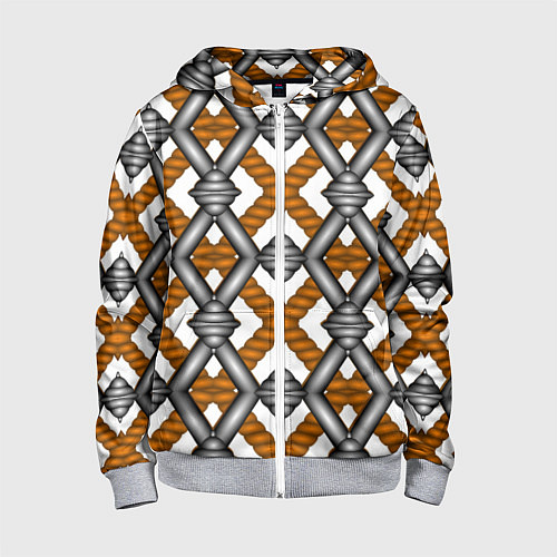 Детская толстовка на молнии Абстрактные решетки / 3D-Меланж – фото 1