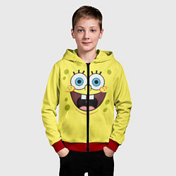 Толстовка на молнии детская Губка Спанч Боб, цвет: 3D-красный — фото 2