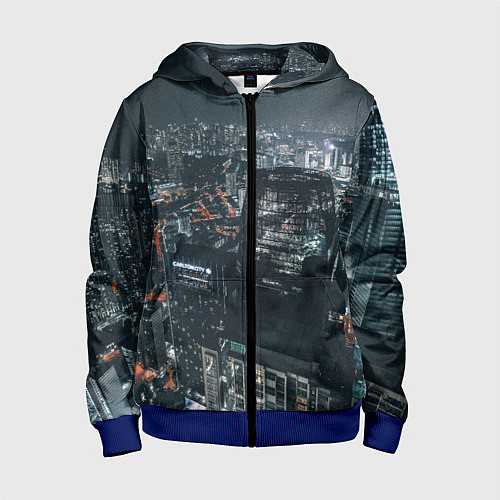 Детская толстовка на молнии Бигсити мк / 3D-Синий – фото 1