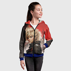 Толстовка на молнии детская Смотрящая за районом, цвет: 3D-синий — фото 2