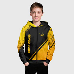 Толстовка на молнии детская Code Geass - gold gradient: надпись, символ, цвет: 3D-черный — фото 2