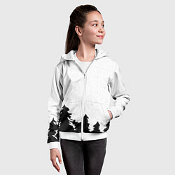 Толстовка на молнии детская Стилизация ёлки зима, цвет: 3D-белый — фото 2
