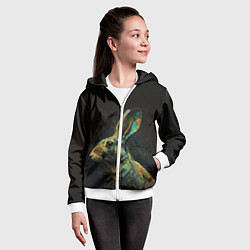 Толстовка на молнии детская Магический кролик, цвет: 3D-белый — фото 2