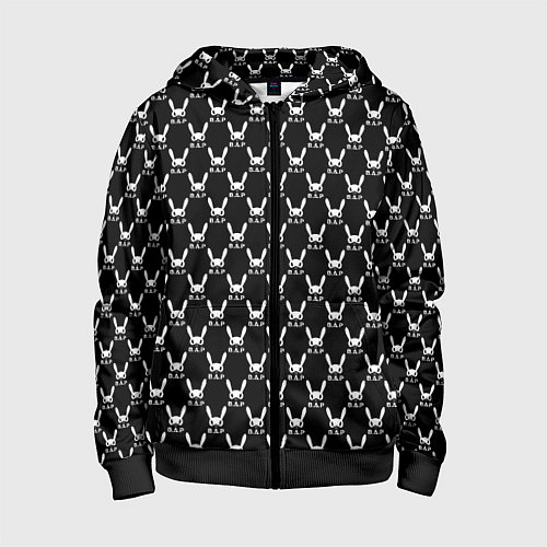 Детская толстовка на молнии BAP white pattern / 3D-Черный – фото 1