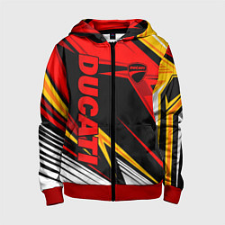 Толстовка на молнии детская Ducati - red uniform, цвет: 3D-красный