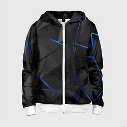 Толстовка на молнии детская Black blue style, цвет: 3D-белый
