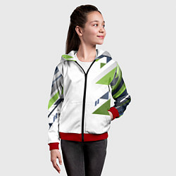 Толстовка на молнии детская Геометрическая абстракция вектор, цвет: 3D-красный — фото 2