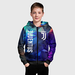 Толстовка на молнии детская Juventus logo blue, цвет: 3D-черный — фото 2