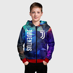 Толстовка на молнии детская Juventus logo blue, цвет: 3D-красный — фото 2