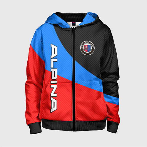 Детская толстовка на молнии Alpina - classic colors / 3D-Черный – фото 1