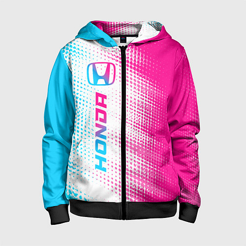 Детская толстовка на молнии Honda neon gradient style: по-вертикали / 3D-Черный – фото 1