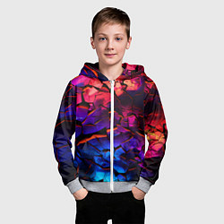 Толстовка на молнии детская Светящаяся Земля, цвет: 3D-меланж — фото 2