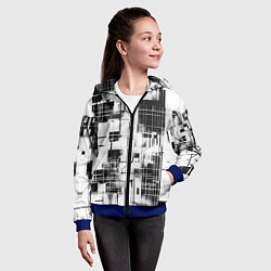 Толстовка на молнии детская Кибер Сетка гранж, цвет: 3D-синий — фото 2