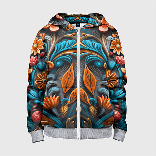 Детская толстовка на молнии Mirrow floral pattern - art - vogue / 3D-Меланж – фото 1