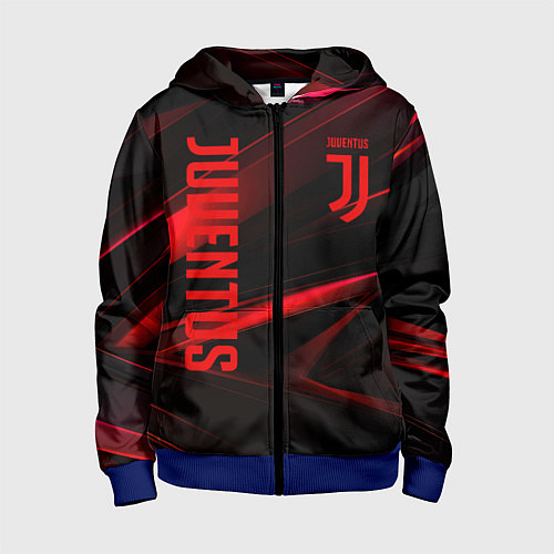 Детская толстовка на молнии Juventus black red logo / 3D-Синий – фото 1