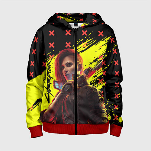 Детская толстовка на молнии Cyberpunk 2077 Phantom Liberty / 3D-Красный – фото 1