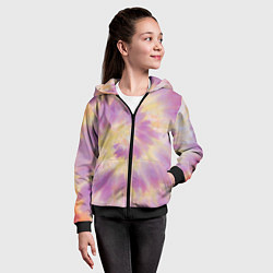 Толстовка на молнии детская Tie-Dye дизайн, цвет: 3D-черный — фото 2