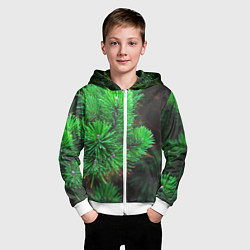 Толстовка на молнии детская Зелёный лес России, цвет: 3D-белый — фото 2