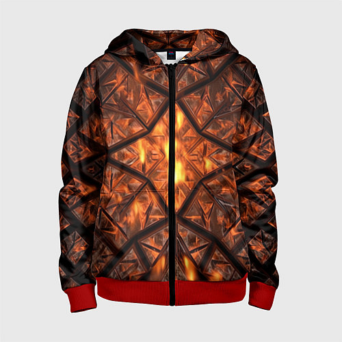 Детская толстовка на молнии Огненный калейдоскоп / 3D-Красный – фото 1
