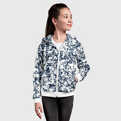 Толстовка на молнии детская Текстура тёмно-синий пятнистый, цвет: 3D-белый — фото 2