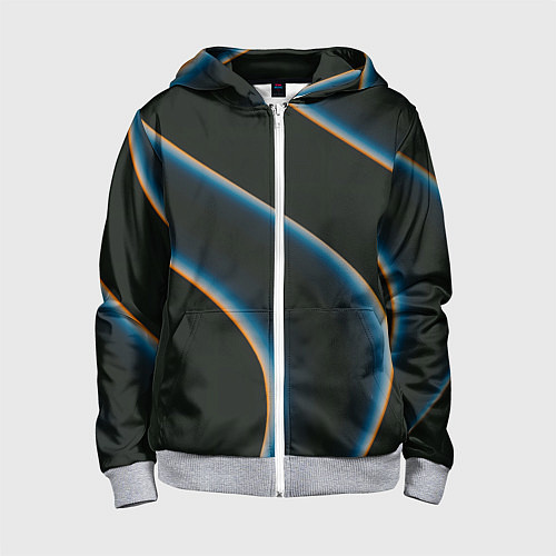 Детская толстовка на молнии Абстрактные волны арт / 3D-Меланж – фото 1