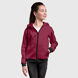 Толстовка на молнии детская Пурпурный под чёрной сеткой имитация, цвет: 3D-черный — фото 2