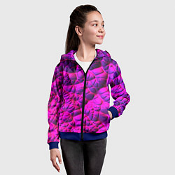 Толстовка на молнии детская Объемная розовая текстура, цвет: 3D-синий — фото 2