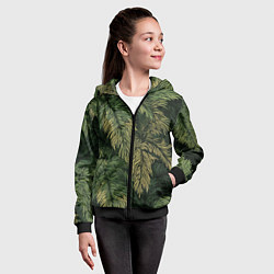 Толстовка на молнии детская Камуфляж хвойный лес, цвет: 3D-черный — фото 2