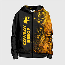 Толстовка на молнии детская Cowboy Bebop - gold gradient: по-вертикали, цвет: 3D-черный