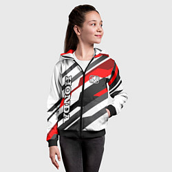 Толстовка на молнии детская Honda - red and white, цвет: 3D-черный — фото 2