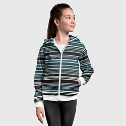 Толстовка на молнии детская Полосатость, цвет: 3D-белый — фото 2