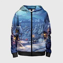 Детская толстовка на молнии Предновогоняя ночь