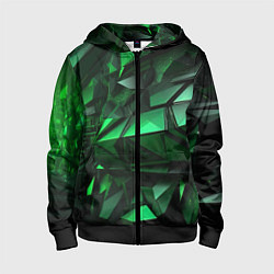 Детская толстовка на молнии Green abstract