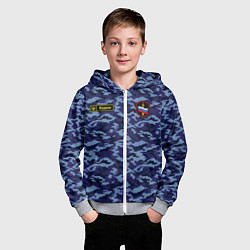Толстовка на молнии детская Камуфляж синий - Вадим, цвет: 3D-меланж — фото 2
