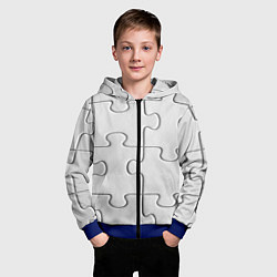 Толстовка на молнии детская Детальки пазла, цвет: 3D-синий — фото 2