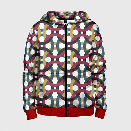 Детская толстовка на молнии Бесконечное кольцо / 3D-Красный – фото 1