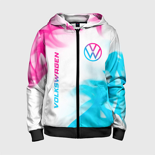 Детская толстовка на молнии Volkswagen neon gradient style вертикально / 3D-Черный – фото 1