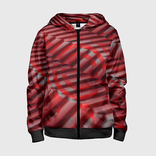 Детская толстовка на молнии Горящие плитки / 3D-Черный – фото 1