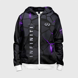 Толстовка на молнии детская Infiniti - плиты с эффектом свечения, цвет: 3D-белый